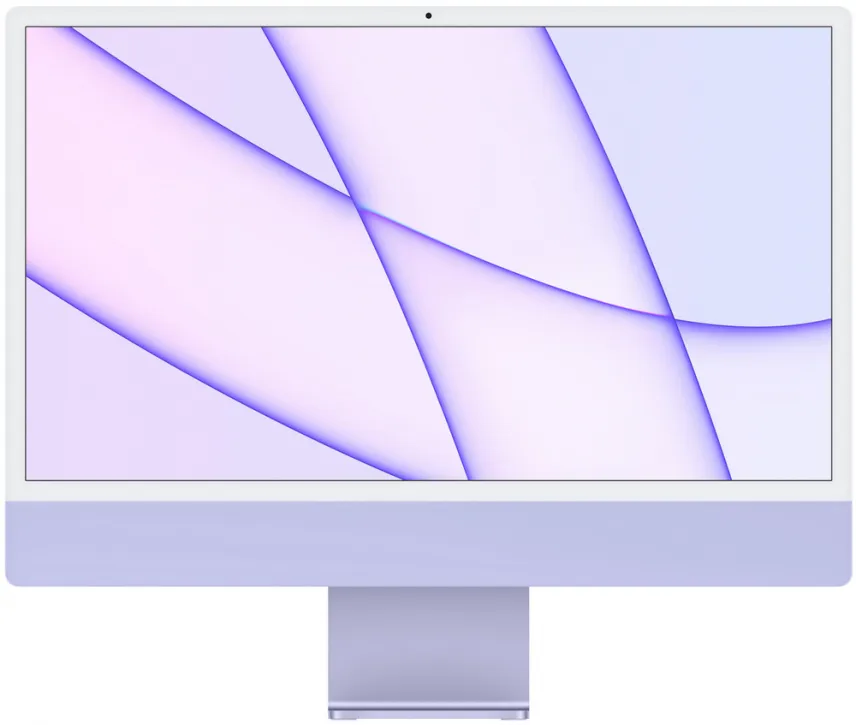 Apple iMac 24" Retina 4,5K, M1 (8C CPU, 8C GPU), 8 ГБ, 512 ГБ SSD, фиолетовый
