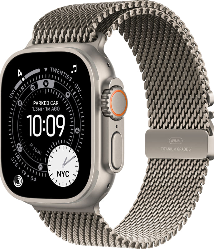 Apple Watch Ultra 3 GPS + Cellular, 49 мм, корпус из титана, ремешок Milanese цвета «Натуральный титан»