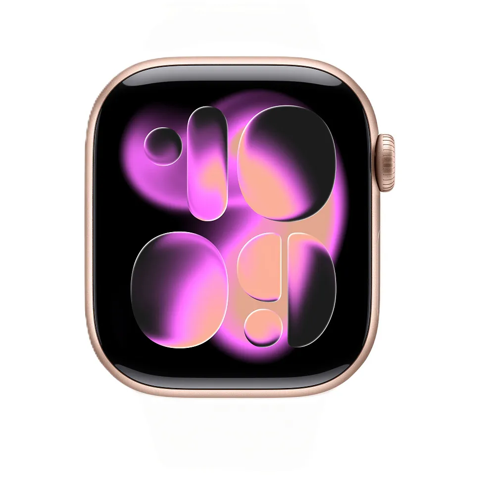 Apple Watch Series 11, 42 мм, корпус из алюминия цвета «розовое золото», спортивный ремешок цвета «лёгкий румянец»